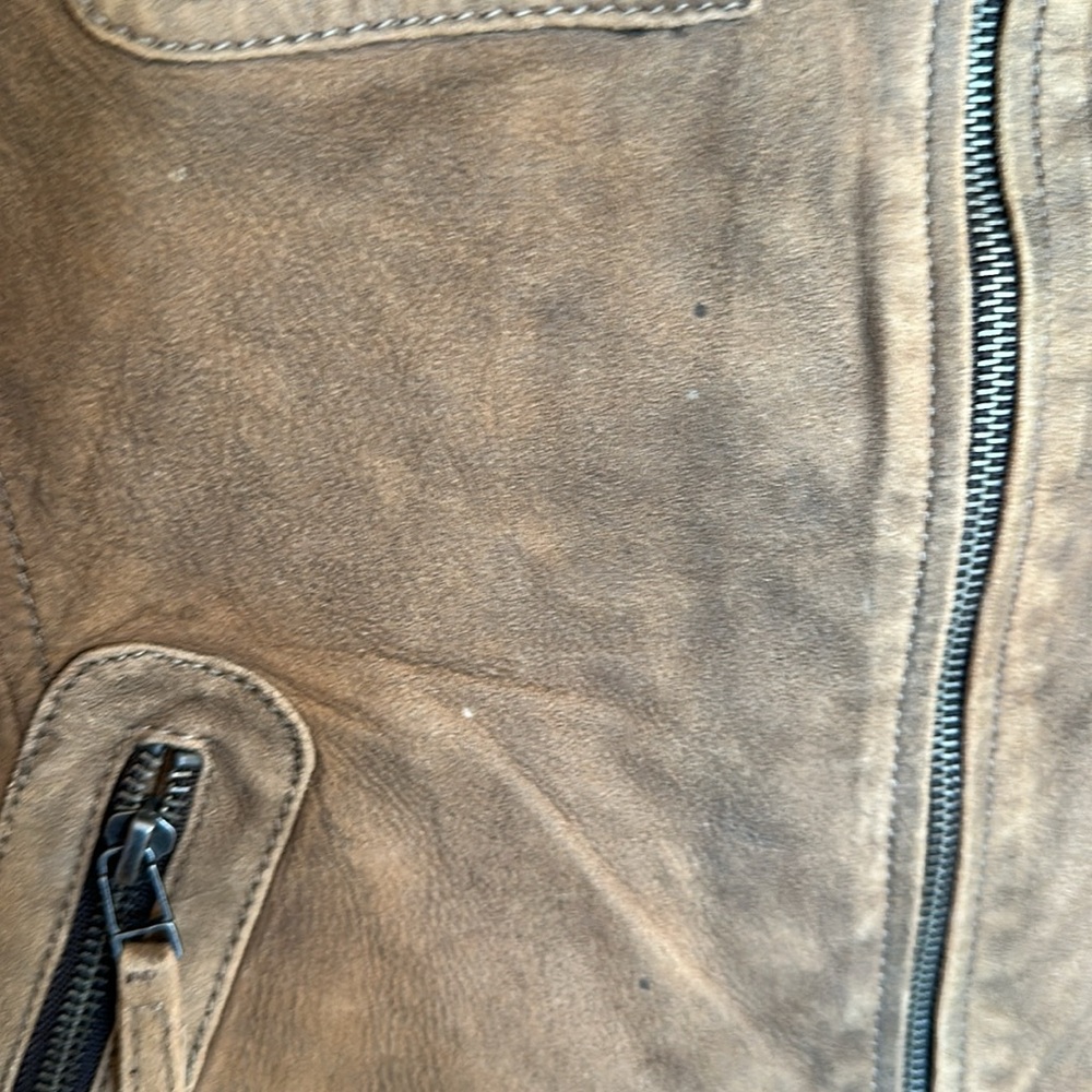 BUFFALO David Bitton brown leather jacket - sz L - Picture 7 of 14